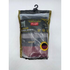 Mens Wrangler Rustler 3-Pack Active Boxer Briefs Moisture-Wicking & Stretch M